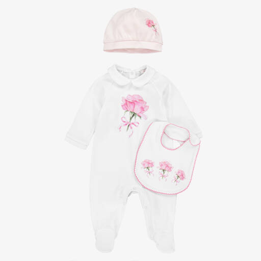 Monnalisa-Элегантный хлопковый комплект с розами для девочек | Childrensalon Outlet