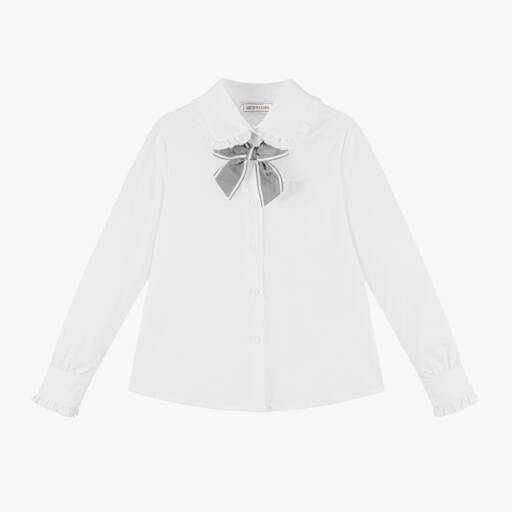 Monnalisa-Girls Elegant White Shirt | Childrensalon Outlet