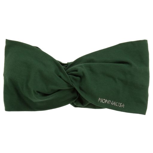 Monnalisa-Girls Green Cotton Headband | Childrensalon Outlet