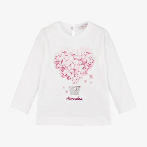 Monnalisa-Girls Ivory Balloon Print Tee | Childrensalon Outlet