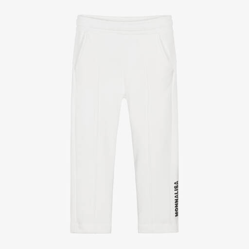 Monnalisa-Girls Ivory Cotton Joggers | Childrensalon Outlet