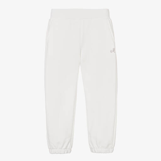 Monnalisa Chic-Girls Ivory Cotton Joggers | Childrensalon Outlet