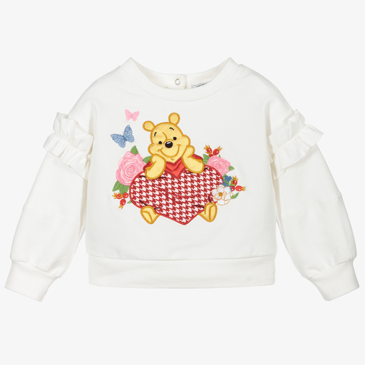 Monnalisa-Elfenbein Disney Sweatshirt (M) | Childrensalon Outlet