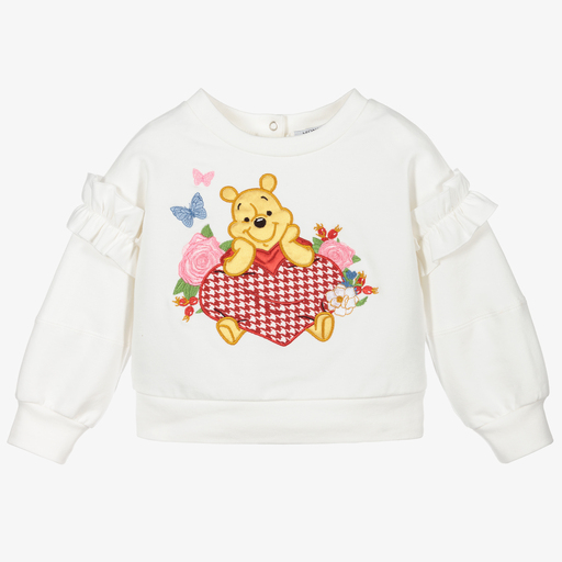 Monnalisa-Girls Ivory Disney Sweatshirt | Childrensalon Outlet