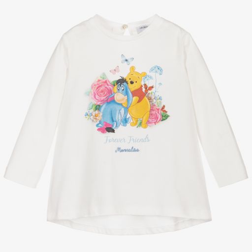 Monnalisa-Girls Ivory Disney Tunic Top | Childrensalon Outlet