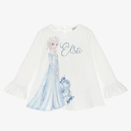 Monnalisa-توب ديزني قطن لون عاجي للبنات | Childrensalon Outlet