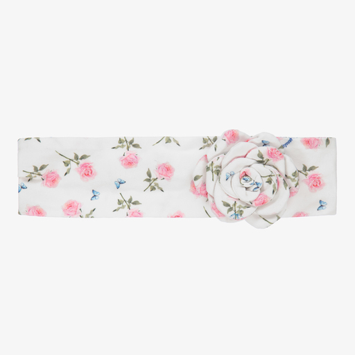 Monnalisa-Girls Ivory Floral Headband | Childrensalon Outlet