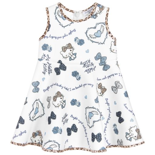 Monnalisa-Girls Ivory Hello Kitty Dress | Childrensalon Outlet