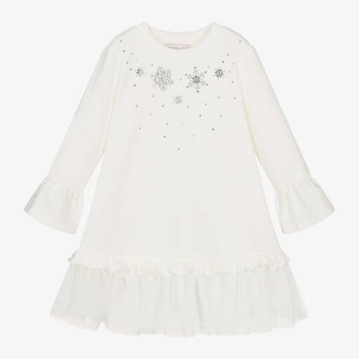 Monnalisa-فستان قطن لون عاجي | Childrensalon Outlet