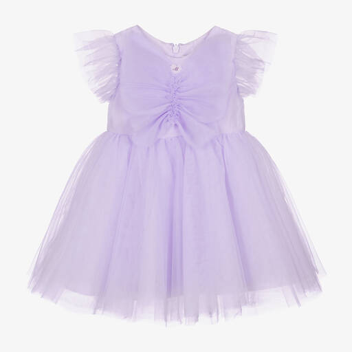 Monnalisa-Girls Lilac Tulle Dress | Childrensalon Outlet