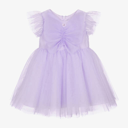 Monnalisa-Girls Lilac Tulle Dress | Childrensalon Outlet