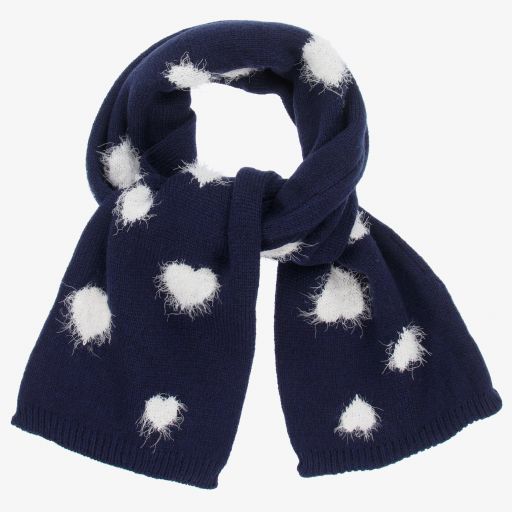 Monnalisa-Girls Navy Blue Knitted Scarf | Childrensalon Outlet