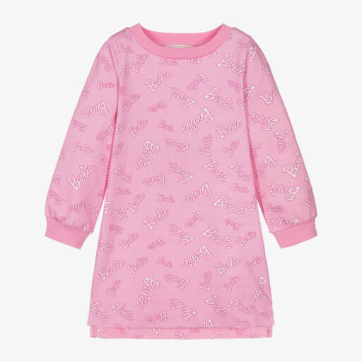 Monnalisa-فستان بطبعة باربيقطن لون زهري | Childrensalon Outlet