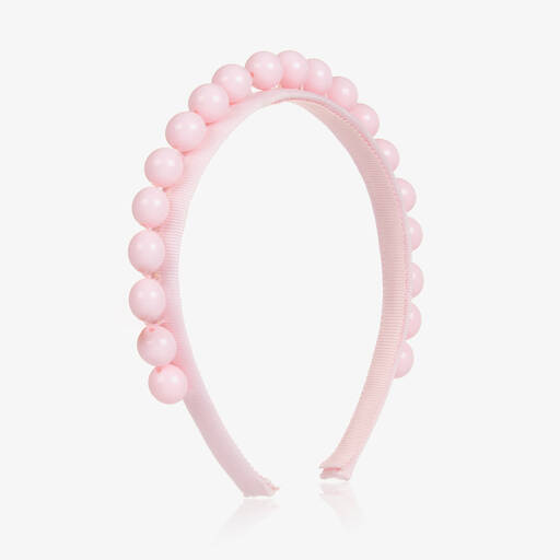 Monnalisa-Girls Pink Beaded Hairband | Childrensalon Outlet