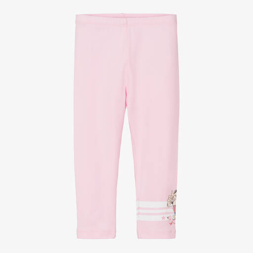 Monnalisa-Розовые хлопковые легинсы Disney для девочек | Childrensalon Outlet