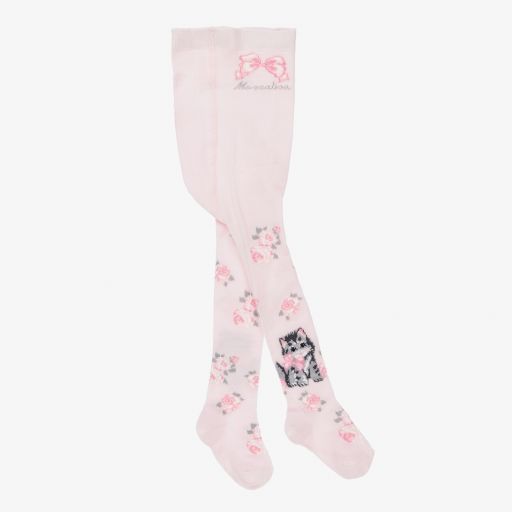 Monnalisa-Girls Pink Cotton Tights | Childrensalon Outlet