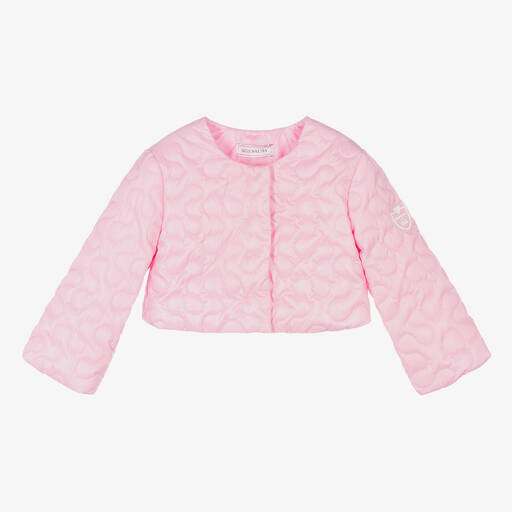 Monnalisa-Розовая укороченная стеганая куртка для девочек | Childrensalon Outlet