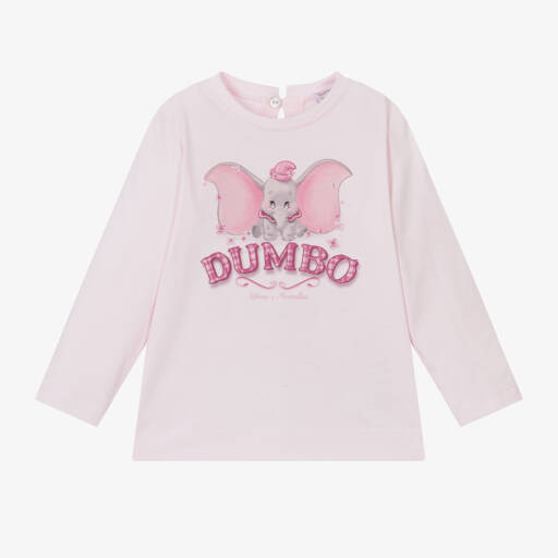 Monnalisa-Girls Pink Disney Long Sleeve Tee | Childrensalon Outlet