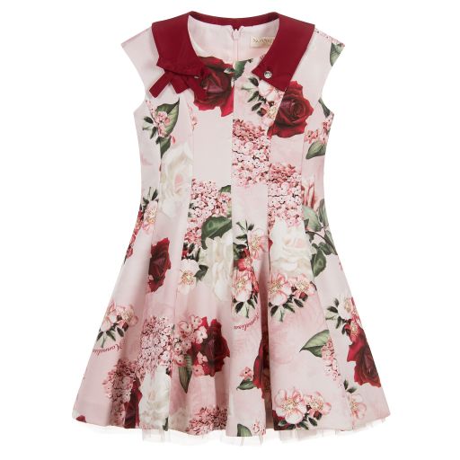 Monnalisa Chic-Girls Pink Floral Dress | Childrensalon Outlet