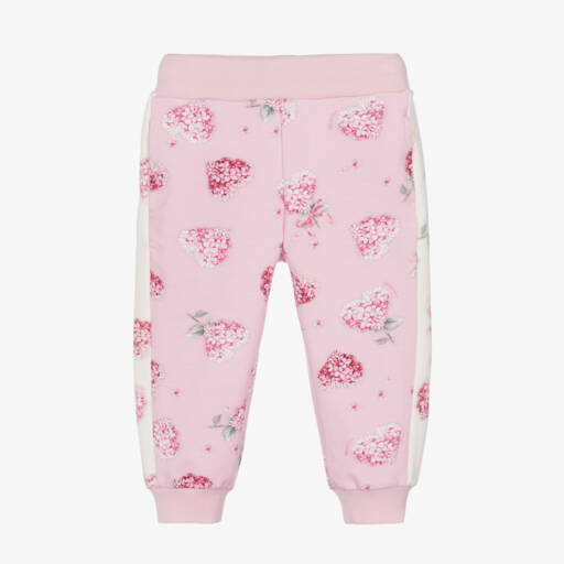 Monnalisa-Girls Pink Floral Heart Trousers | Childrensalon Outlet