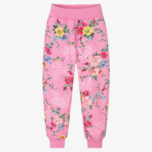 Monnalisa-Girls Pink Floral Joggers | Childrensalon Outlet