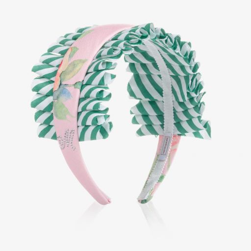 Monnalisa-Girls Pink & Green Hairband | Childrensalon Outlet