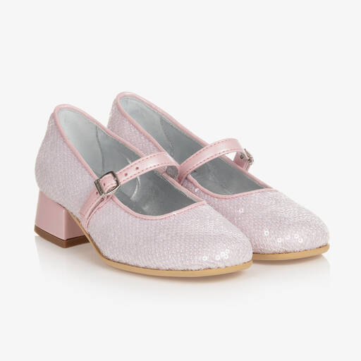Monnalisa-Girls Pink Heeled Ballerina Shoes | Childrensalon Outlet