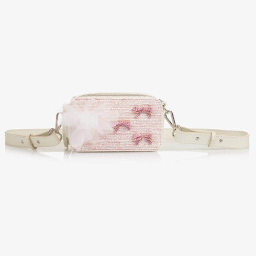 Monnalisa-Розовая кожаная сумка для девочек (19см) | Childrensalon Outlet