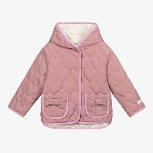 Monnalisa-Girls Pink Quilted Jacket | Childrensalon Outlet