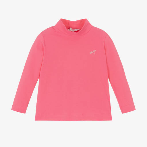 Monnalisa-Girls Pink Roll Neck Top | Childrensalon Outlet