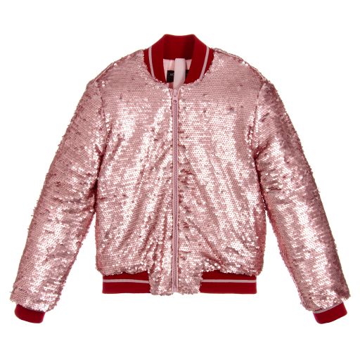 Monnalisa Chic-Girls Pink Sequin Jacket | Childrensalon Outlet