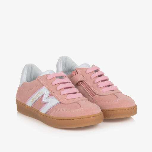 Monnalisa-Girls Pink Suede Trainers | Childrensalon Outlet