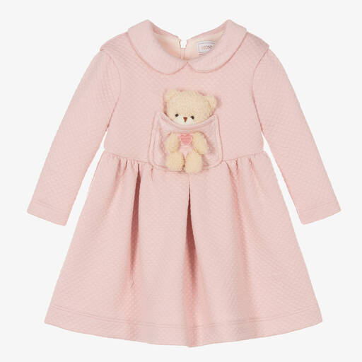 Monnalisa-Girls Pink Teddy Bear Dress | Childrensalon Outlet