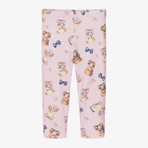 Monnalisa-Girls Pink Teddy Viscose Leggings | Childrensalon Outlet