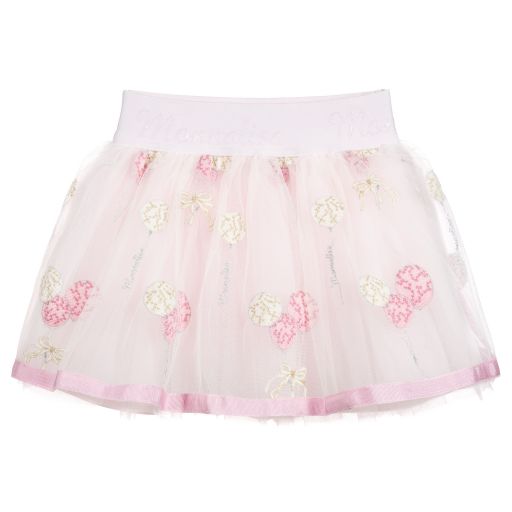 Monnalisa-Girls Pink Tulle Skirt  | Childrensalon Outlet
