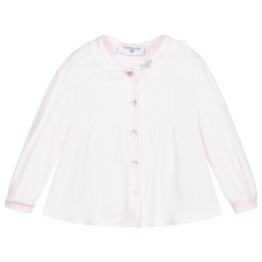 Monnalisa-Girls Pink Viscose Blouse | Childrensalon Outlet