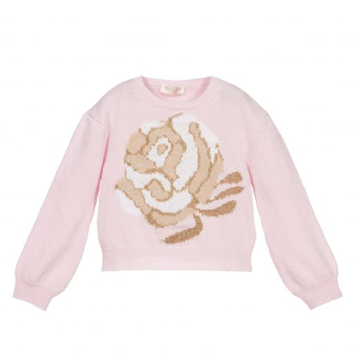 Monnalisa Шик-Розовый шерстяной свитер для девочек | Childrensalon Outlet