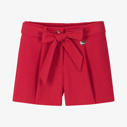 Monnalisa-Rote Shorts mit Gürtel für Mädchen | Childrensalon Outlet