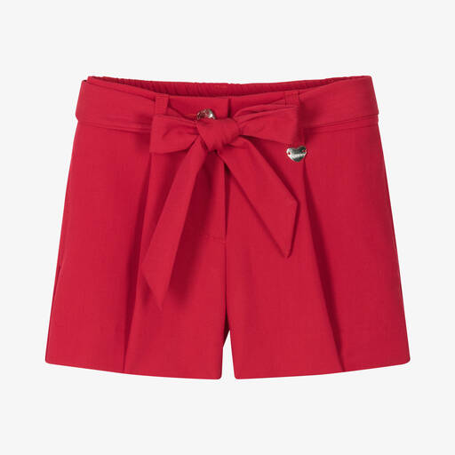 Monnalisa-Short rouge à ceinture fille | Childrensalon Outlet