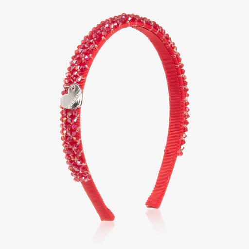 Monnalisa-Girls Red Crystal Hairband | Childrensalon Outlet