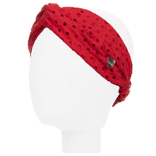 Monnalisa-Girls Red Lace Headband | Childrensalon Outlet
