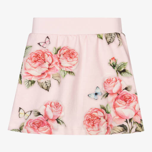 Monnalisa-Юбка из хлопка Розовые Цветы для девочек | Childrensalon Outlet