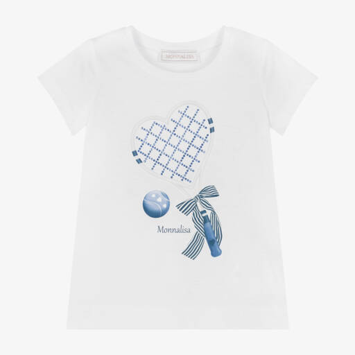 Monnalisa-Футболка из хлопка для девочек с теннисной ракеткой | Childrensalon Outlet
