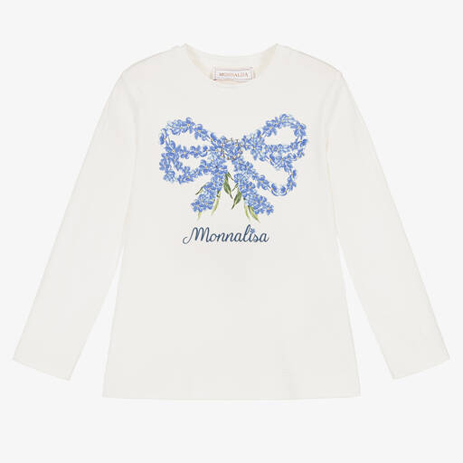 Monnalisa Bow Print Jersey T-Shirt main image 0
