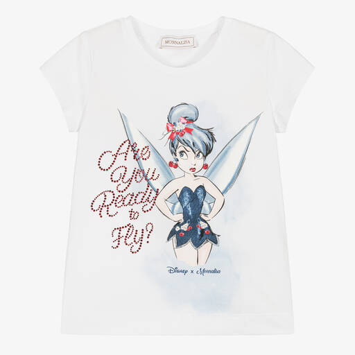 Monnalisa-Girls White Cotton Disney T-Shirt | Childrensalon Outlet