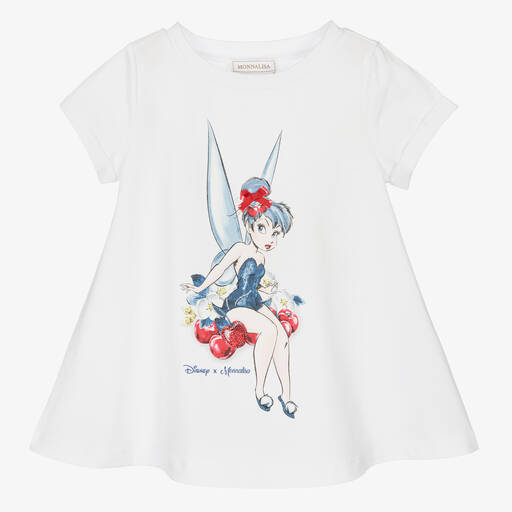Monnalisa-Girls White Cotton Disney T-Shirt | Childrensalon Outlet