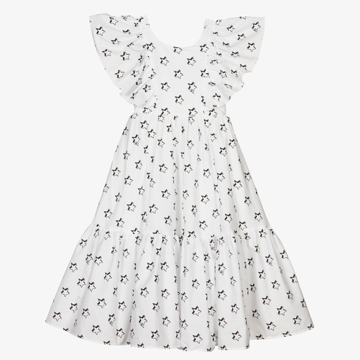 Monnalisa-Girls White Cotton Dress | Childrensalon Outlet