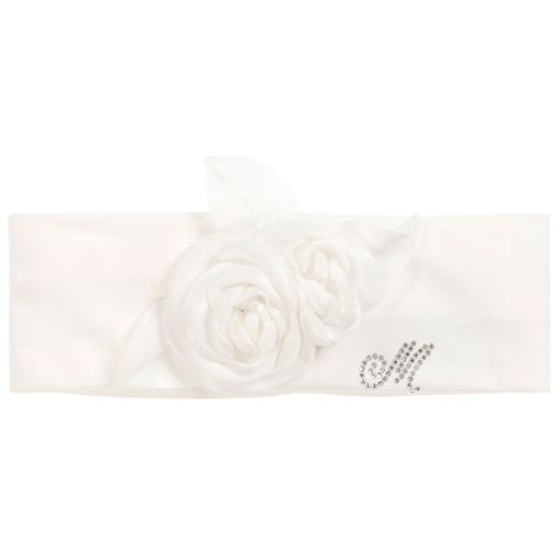Monnalisa Шик-Girls White Cotton Headband | Childrensalon Outlet