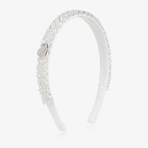 Monnalisa-Serre-tête blanc strassé fille | Childrensalon Outlet