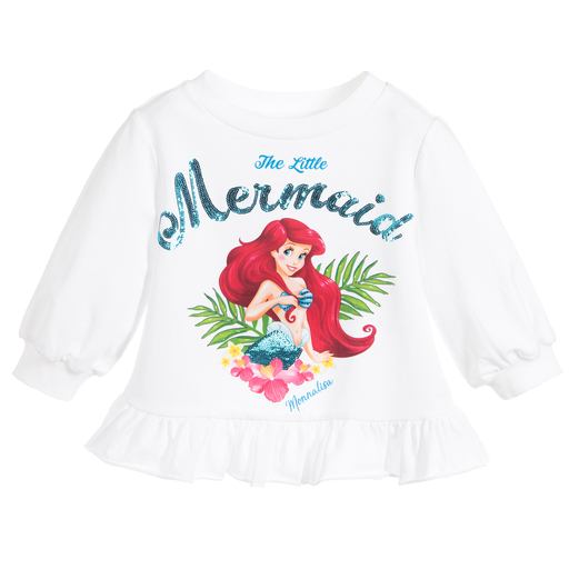 Monnalisa-Girls White Disney Sweatshirt | Childrensalon Outlet